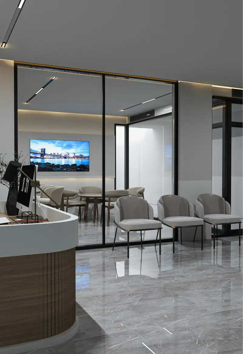 Calm waiting lounge, no crowding