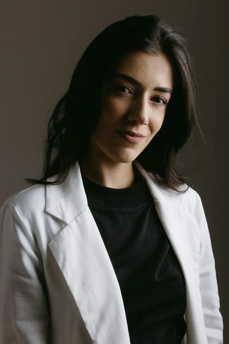 Dermatologist in a white coat